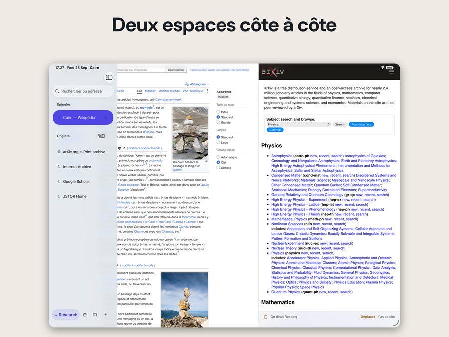 Cairn on iPad in French